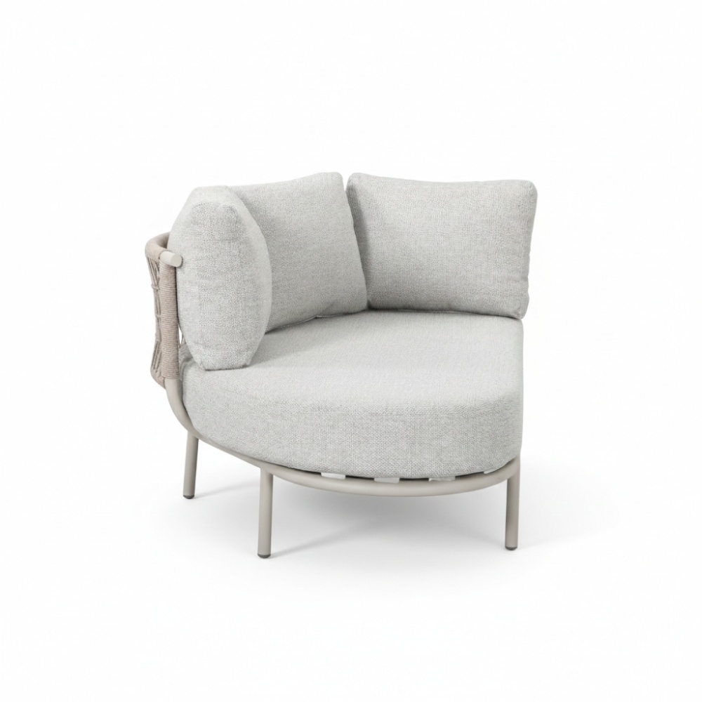 Capri organische hoek loungeset 4 personen | aluminium + touw | beige | 4-delig - 249x163cm