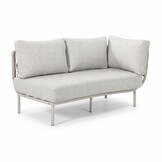 Capri organische hoek loungeset 4 personen | aluminium + touw | beige | 4-delig - 249x163cm