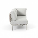 Capri organische hoek loungeset 4 personen | aluminium + touw | beige | 4-delig - 249x163cm