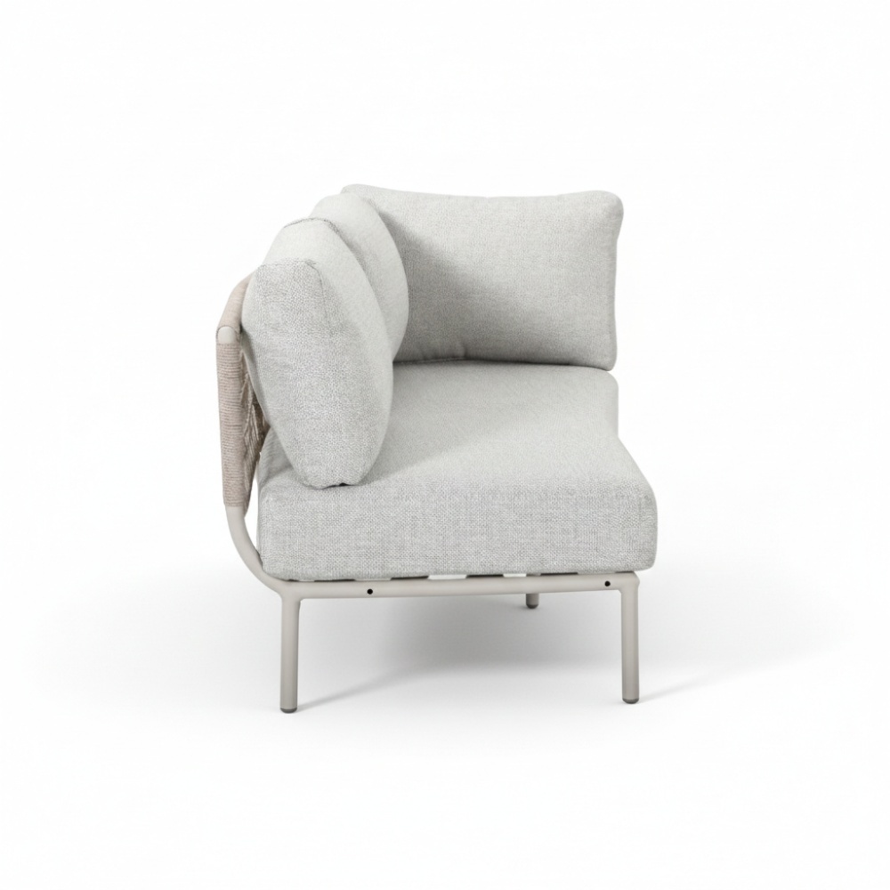 Capri organische hoek loungeset 4 personen | aluminium + touw | beige | 4-delig - 249x163cm