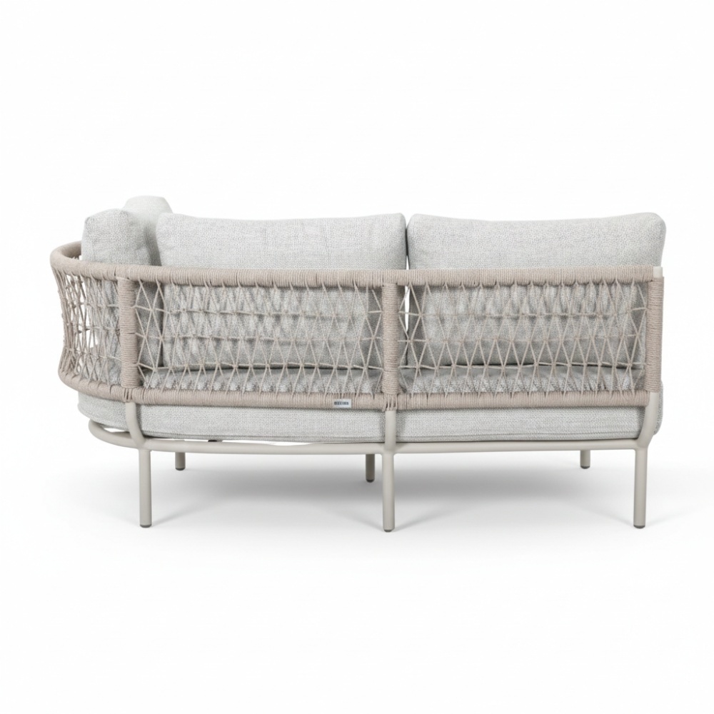 Capri organische hoek loungeset 4 personen | aluminium + touw | beige | 4-delig - 249x163cm