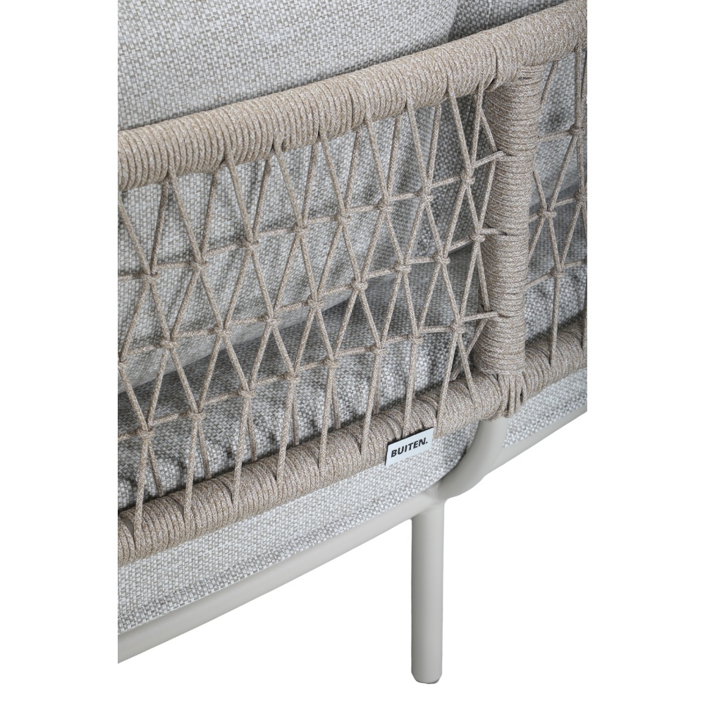 Capri organische hoek loungeset 4 personen | aluminium + touw | beige | 4-delig - 249x163cm