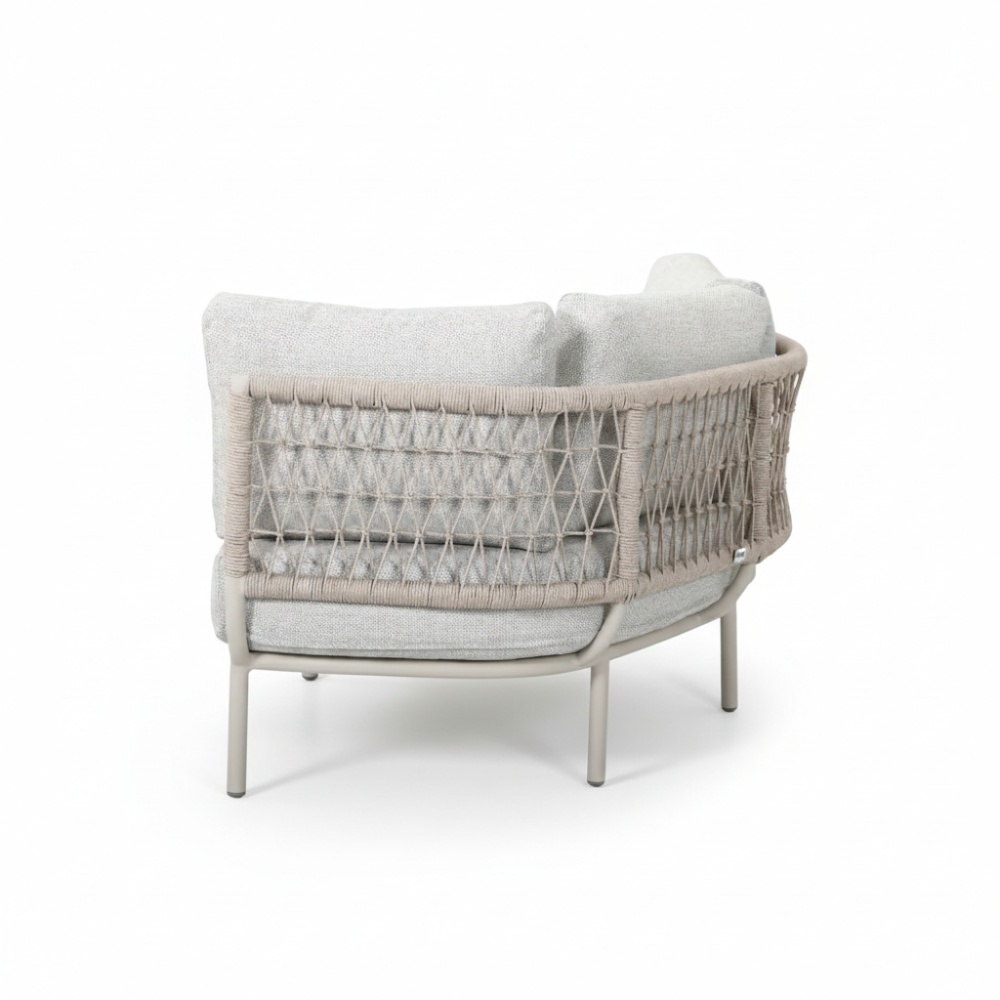 Capri organische hoek loungeset 4 personen | aluminium + touw | beige | 4-delig - 249x163cm