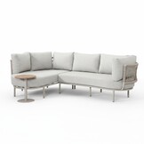 Capri organische hoek loungeset 4 personen | aluminium + touw | beige | 4-delig - 249x163cm