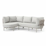 Capri organische hoek loungeset 4 personen | aluminium + touw | beige | 4-delig - 249x163cm