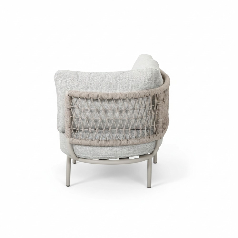 Capri organische hoek loungeset 4 personen | aluminium + touw | beige | 4-delig - 249x163cm