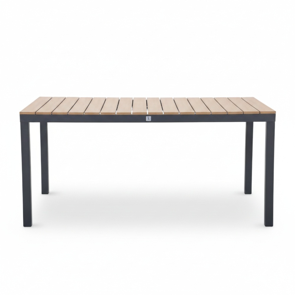 Oxford dining tuintafel 4 personen | aluminium + polywood | Natural Wood | 160cm