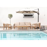 Bergamo loungetafel | hardhout | light teak look | 127x65cm