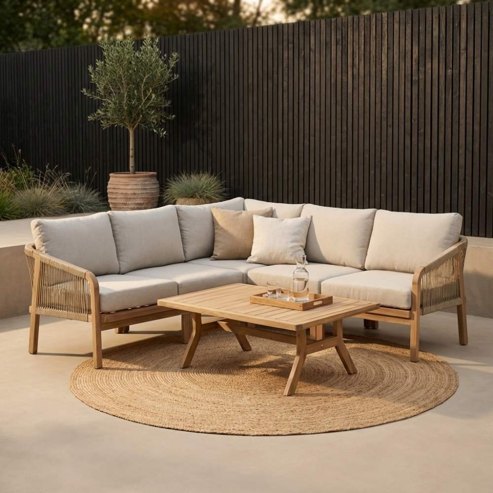 Bergamo loungetafel | hardhout | light teak look | 127x65cm