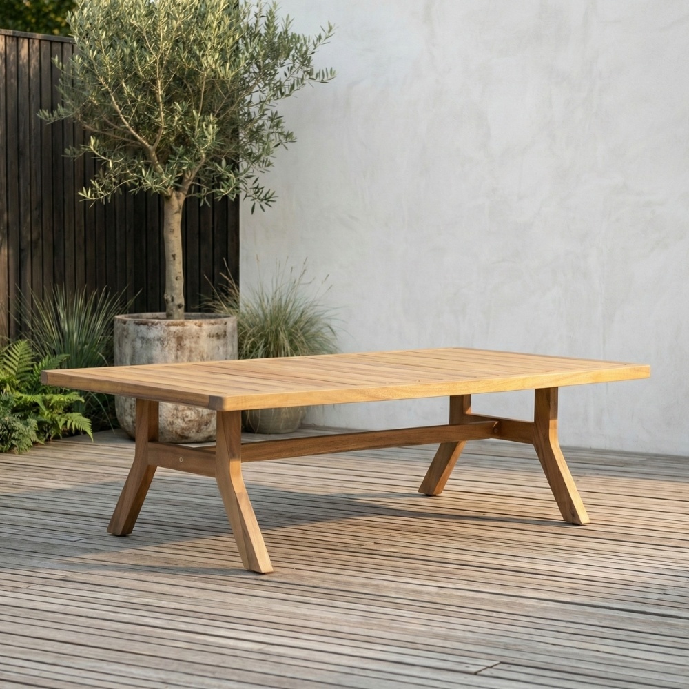 Bergamo loungetafel | hardhout | light teak look | 127x65cm