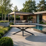 Anna dining tuintafel 6 personen | aluminium | Natural Wood | 218cm