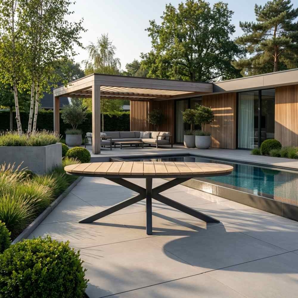 Anna dining tuintafel 6 personen | aluminium | Natural Wood | 218cm