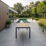 Annecy dining tuintafel 6 personen | teakhout + aluminium | Natural Teak/antraciet | 227cm