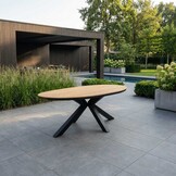 Arezzo dining tuintafel 6 personen | polywood + aluminium | Natural Wood | 240cm