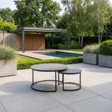 Valencia/Aurora stoel-bank loungeset 5 personen | touw + betonlook | Lava Grey | 5-delig