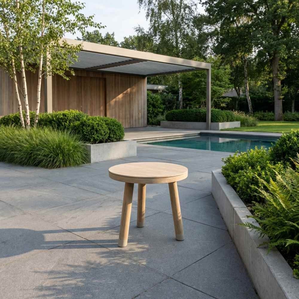 Beau koffietafel | aluminium + keramiek | Natural | 50cm rond