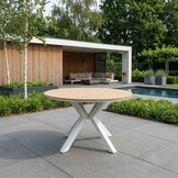Calgary dining tuintafel 4 personen | polywood + aluminium | Natural Wood | Ø120cm rond