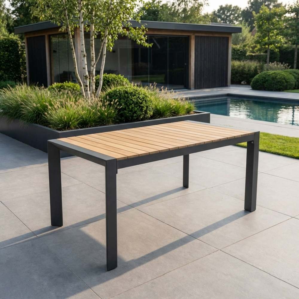Cortona dining tuintafel 4 personen | polywood + aluminium | Natural Wood | 160cm