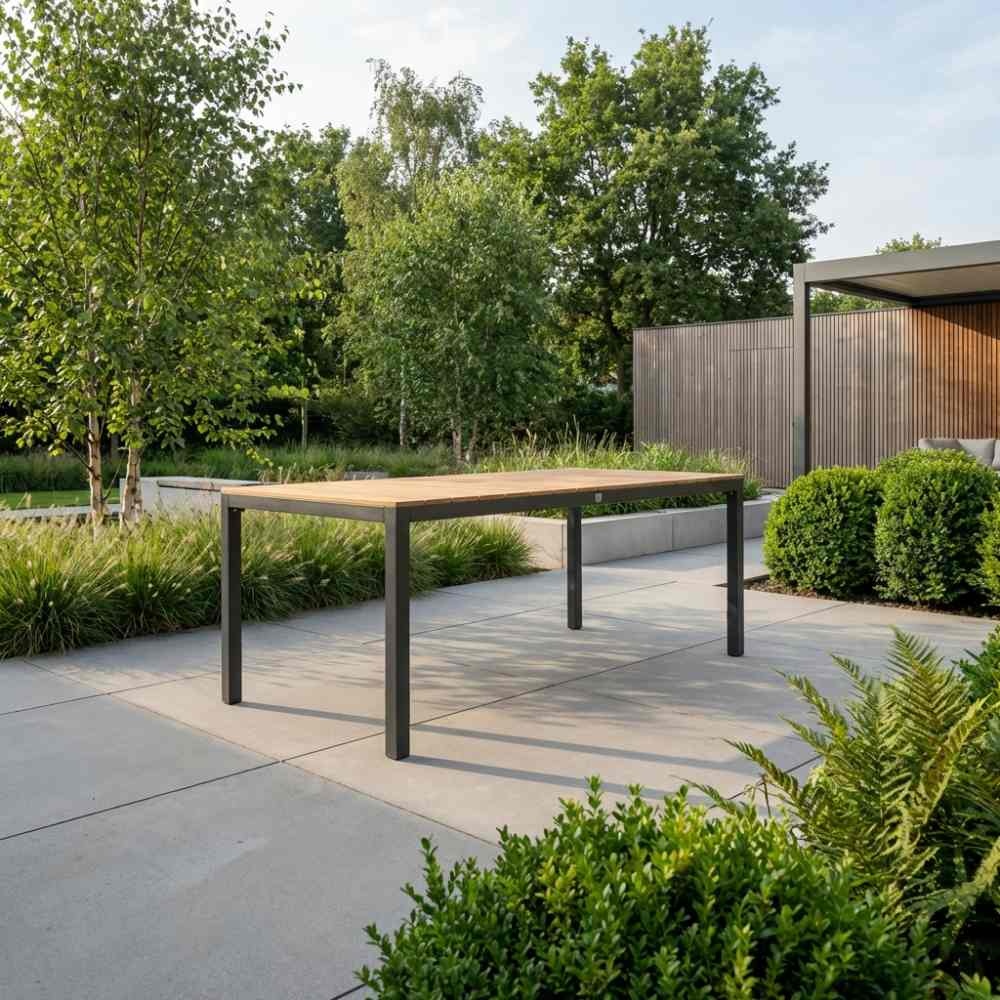 Delta dining tuintafel 4 personen | teakhout + aluminium | Natural Teak | 160cm