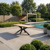 Durban dining tuintafel 6 personen | polywood + aluminium | Natural Wood | 218cm