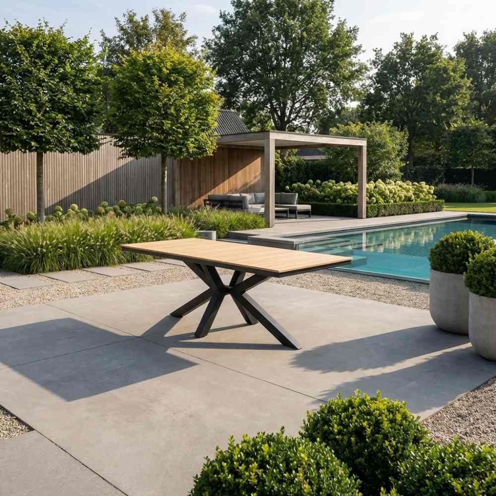 Durban dining tuintafel 6 personen | polywood + aluminium | Natural Wood | 218cm