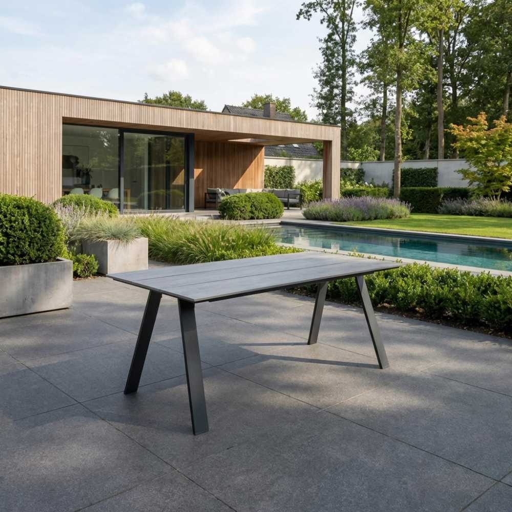 Oslo dining tuintafel 6 personen | polywood + aluminium | Grey | 220cm
