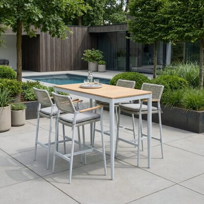 Sandro barset 5-delig | aluminium + teakhout | 140cm