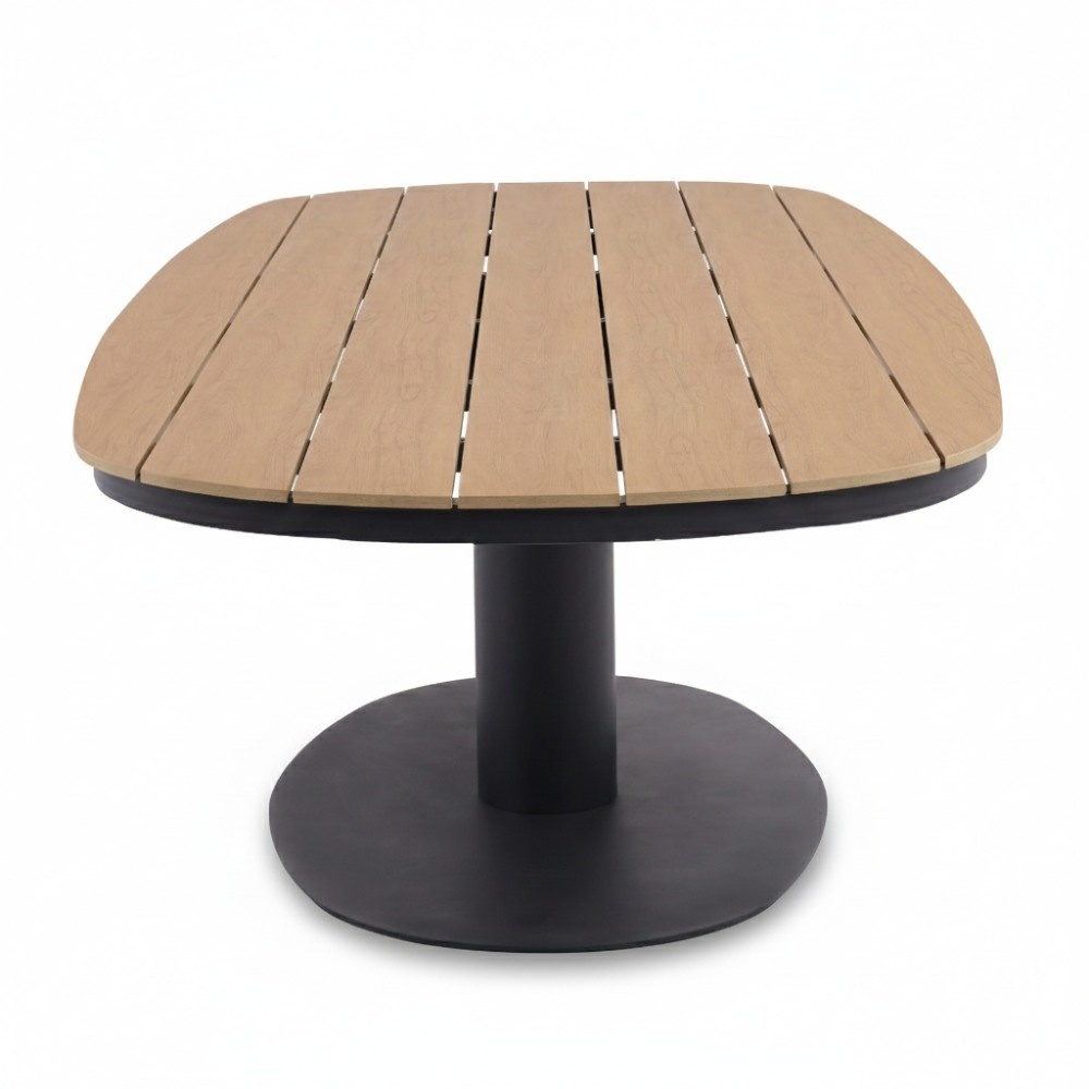 Panama dining tuintafel 6 personen | polywood + aluminium | Natural Wood/antraciet | 260cm Deens ovaal