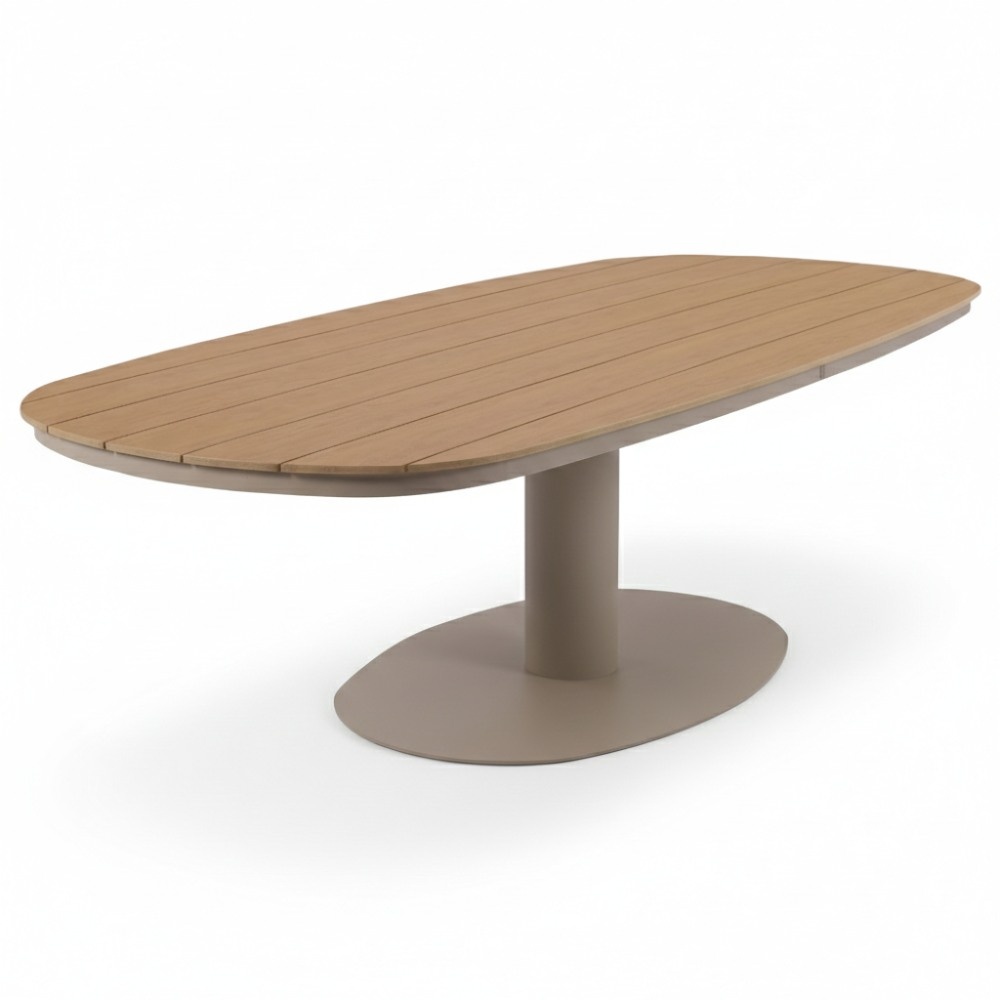 Panama dining tuintafel 6 personen | polywood + aluminium | Natural Wood/beige | 260cm Deens ovaal