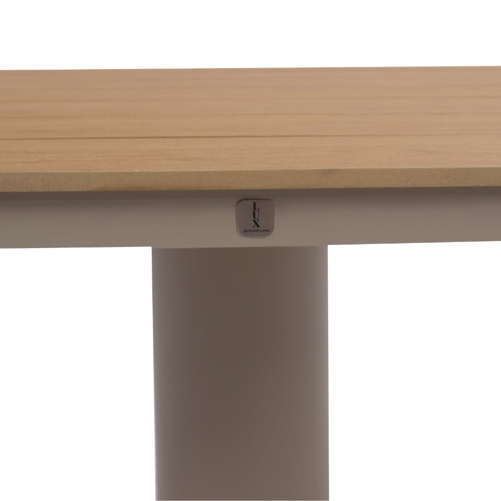 Panama dining tuintafel 6 personen | polywood + aluminium | Natural Wood/beige | 260cm Deens ovaal