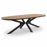 Texas dining tuintafel 6 personen | polywood + aluminium | Natural Wood/antraciet | 260cm Deens ovaal