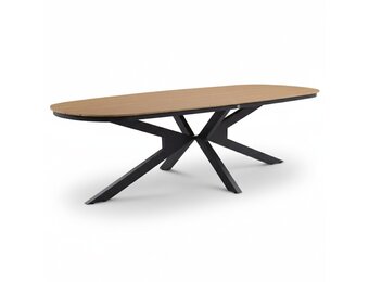 Texas dining tuintafel 6 personen | polywood + aluminium | Natural Wood/antraciet | 260cm Deens ovaal