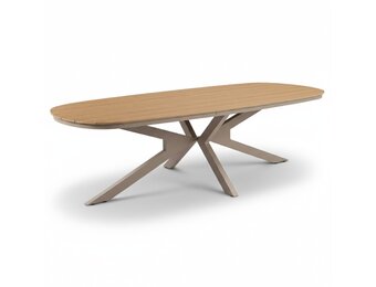 Texas dining tuintafel 6 personen | polywood + aluminium | Natural Wood/beige | 260cm Deens ovaal