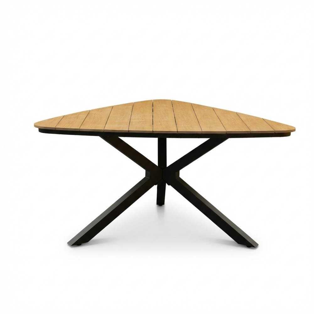 Corsica dining tuintafel triangel 6 personen | polywood + aluminium | Natural Wood | 158cm