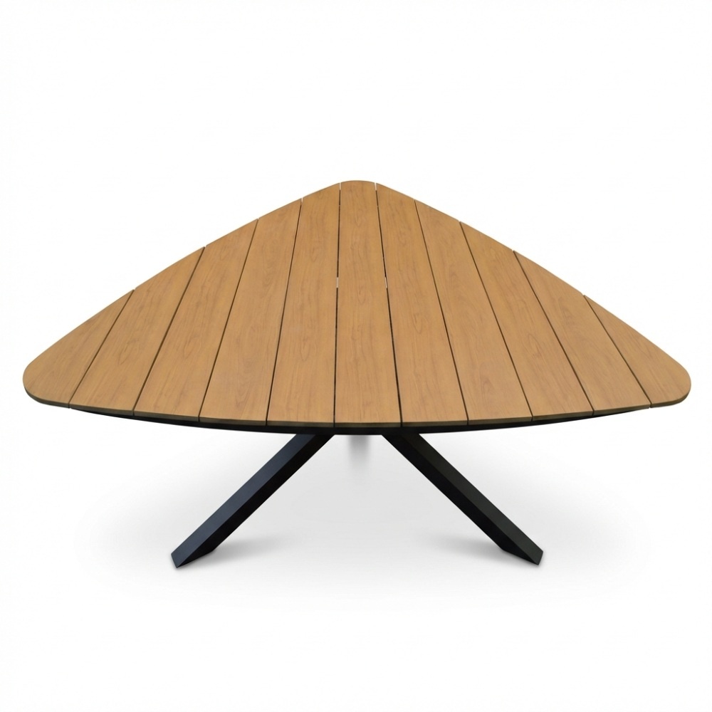 Corsica dining tuintafel triangel 6 personen | polywood + aluminium | Natural Wood | 158cm