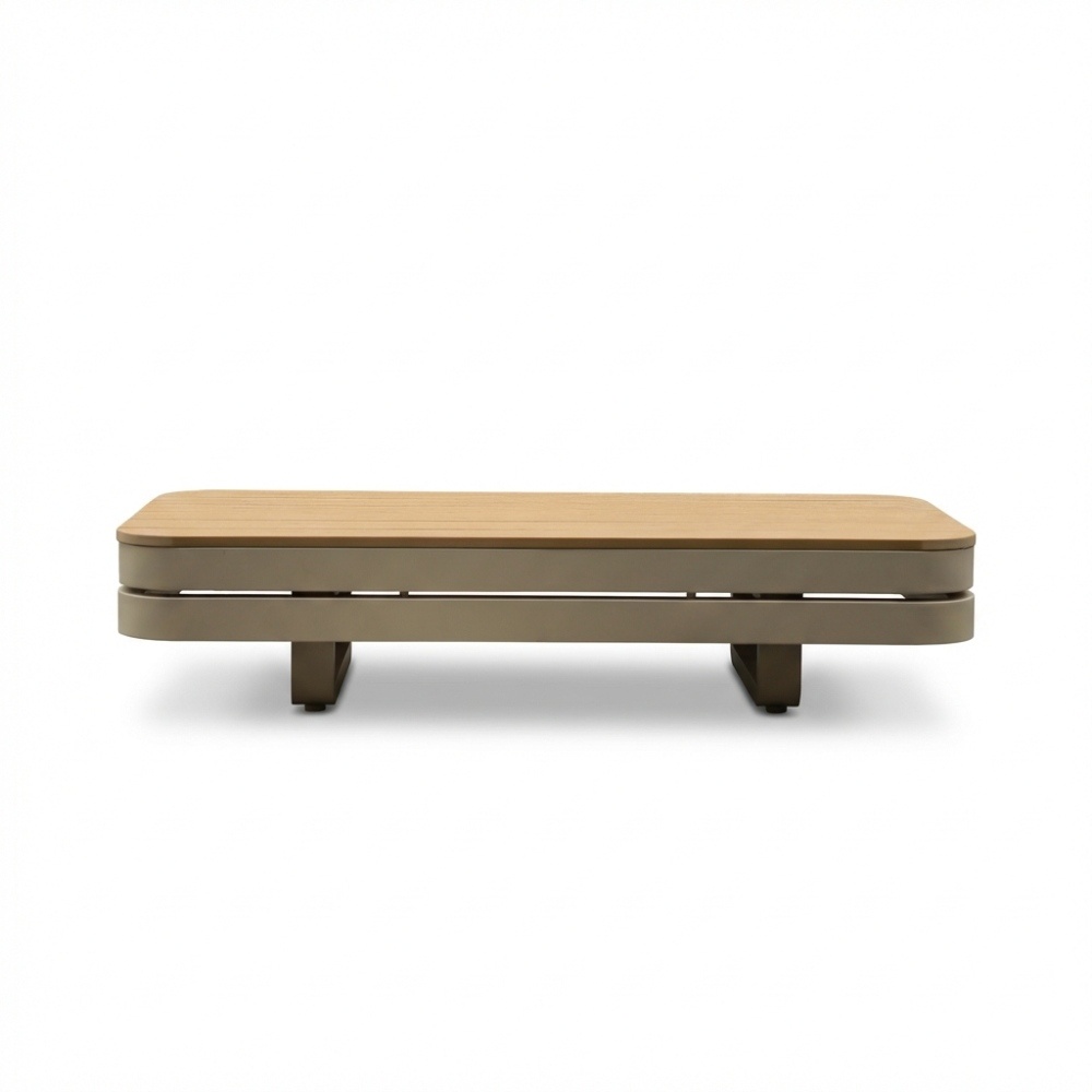 Serrento hoek loungeset links 6 personen incl. tafel | aluminium + polywood | beige |  4-delig