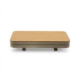 Serrento loungetafel | aluminium + polywood | beige | 120x62cm