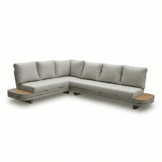 Serrento hoek loungeset links 6 personen | aluminium + polywood | beige |  2-delig - 241x226cm