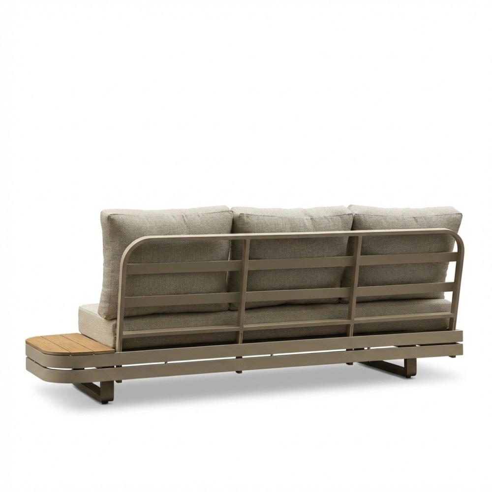 Serrento hoek loungeset links 6 personen | aluminium + polywood | beige |  2-delig - 241x226cm