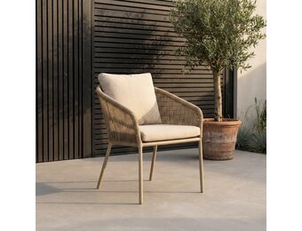 Lexis dining tuinstoel | touw + aluminium | Sandstone