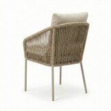 Lexis dining tuinstoel | touw + aluminium | Sandstone