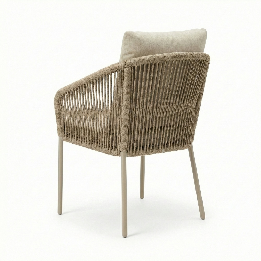 Lexis dining tuinstoel | touw + aluminium | Sandstone