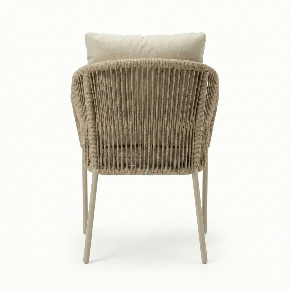 Lexis dining tuinstoel | touw + aluminium | Sandstone