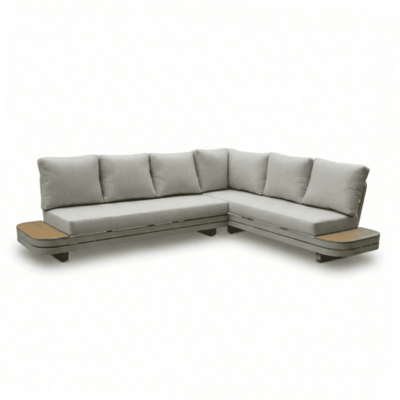 Serrento hoek loungeset rechts 6 personen | aluminium + polywood | beige | 2-delig - 241x226cm
