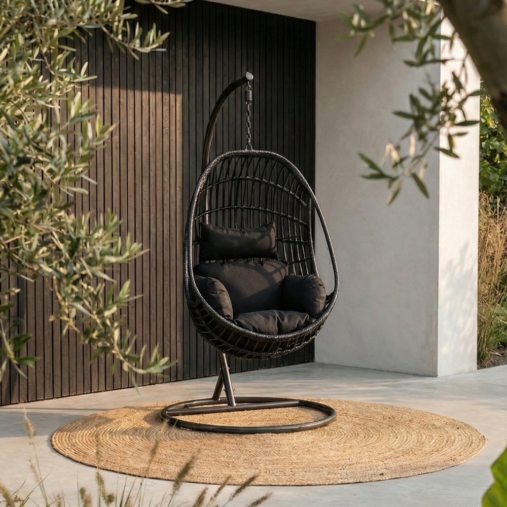 Sturdy hangstoel zwart