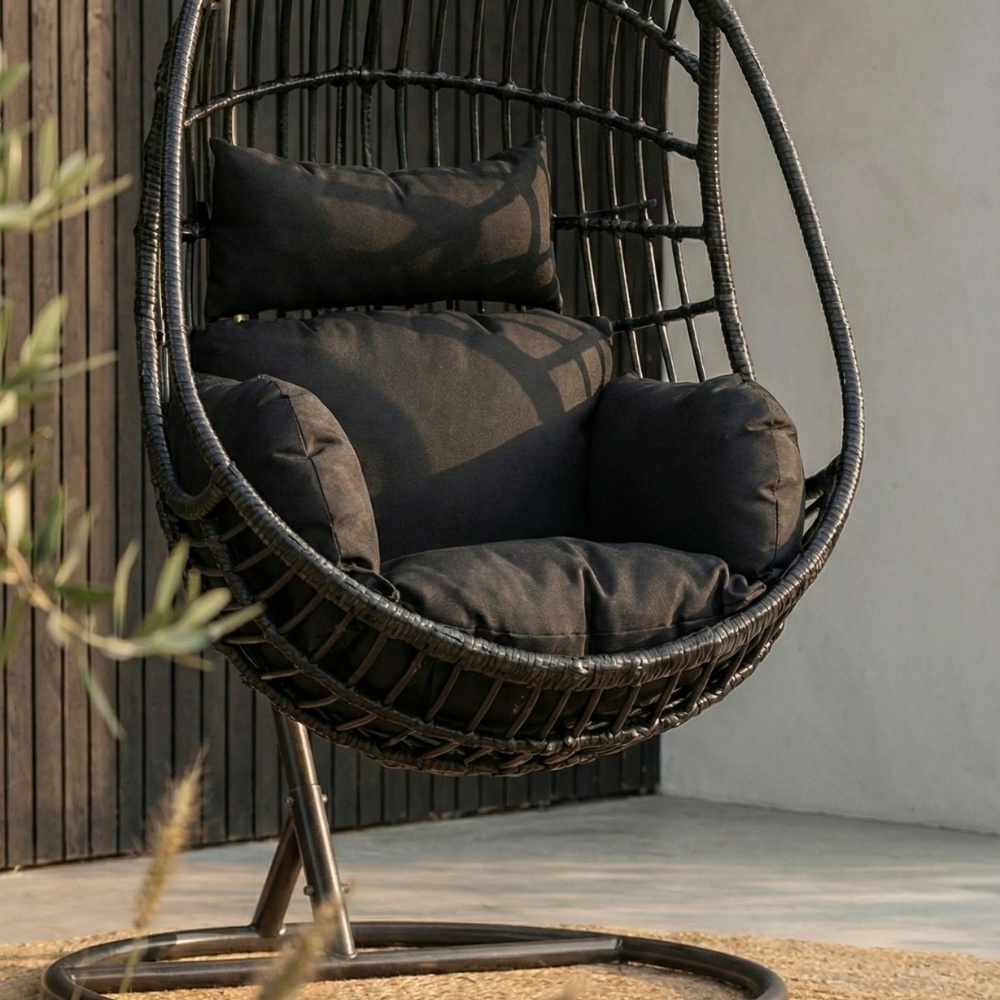 Sturdy hangstoel zwart