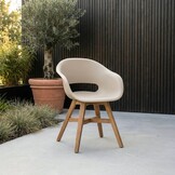 Karlstad tuinstoel | kunststof + hardhout | beige