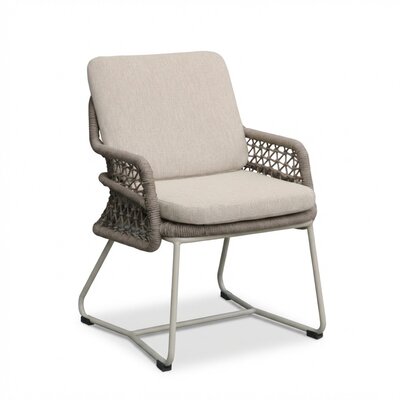 Gianna dining tuinstoel | touw + aluminium | Almond Beige