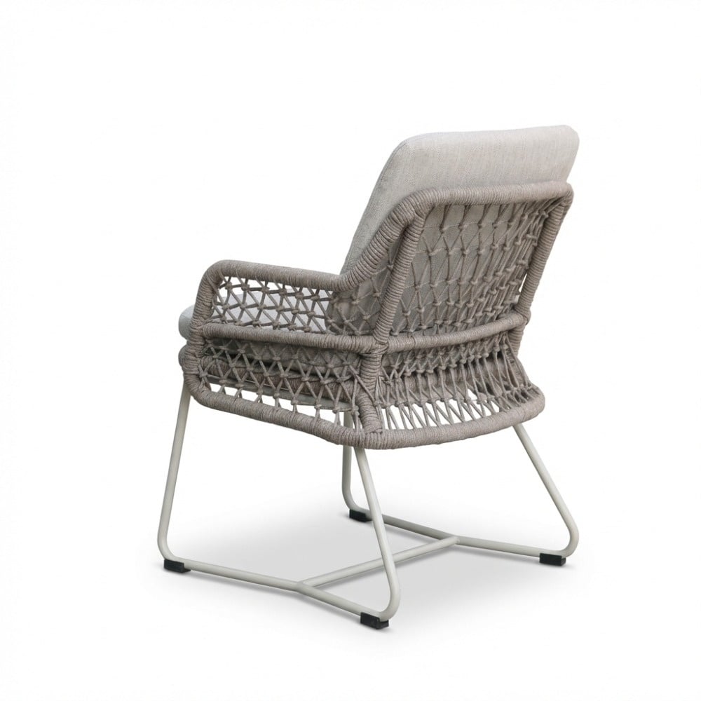 Gianna dining tuinstoel | touw + aluminium | Almond Beige