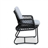 Gianna dining tuinstoel | touw + aluminium | Stone Grey